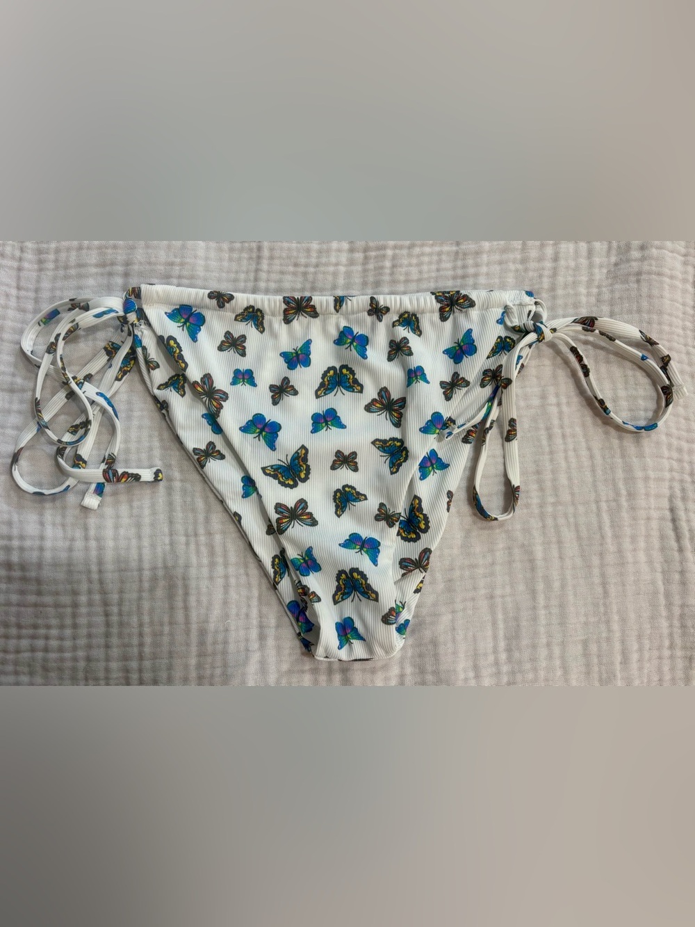 White Butterfly Tie-Side Bikini Bottoms